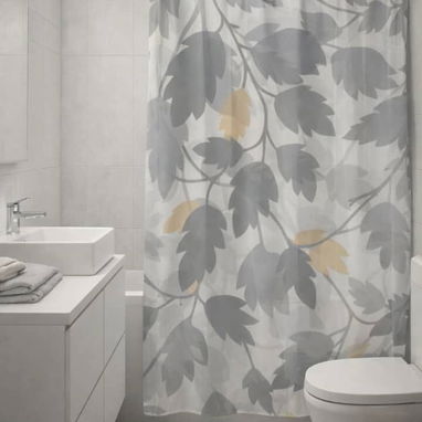 Cortinas para baño de nylon con aros plásticos - 4/5