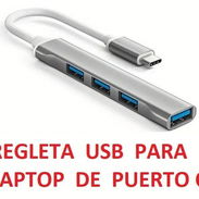 REGLETA DE CUATRO PUERTOS USB. SE CONECTA POR PUERTO C - Img 57024134