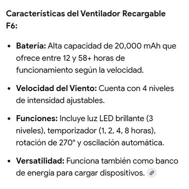 Ventilador recargable original f6 - Img 118872577