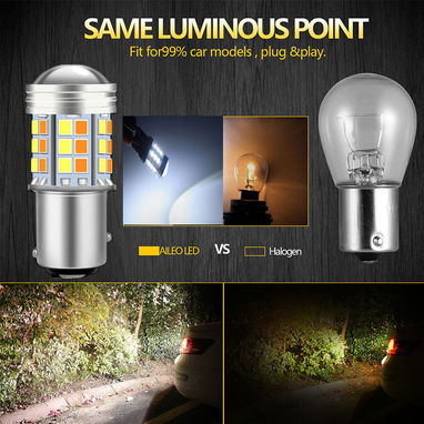 Bombillos LED luz diurna + intermitente, Dual color: azul + naranja y blanco + naranja, varios sockets (18 USD el par) - Img 109378439