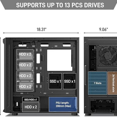Chasis DARKROCK Classico Max Storage Master FULLTOWER para 10 hdd 3,5" y 3 SSD de 2,5 y 4 fanes new 52815418 - Img 111672072