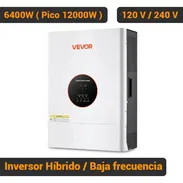 Inversor Híbrido VEVOR 6400W 12000W Pico Baja Frecuencia 48V a 120V/240V Split Phase MPPT 120A Off Grid Blanco - Img 55702970
