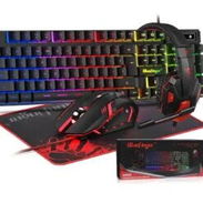 BlueFinger Combo Gamer RGB 4 en 1 Teclado Retroiluminado + Mouse Gaming + Auriculares con Micrófono + Alfombrilla - Img 57531322