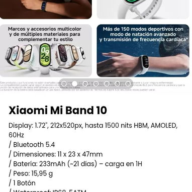 Xiaomi Mi Band 10. Nueva con garantía - Img 102658463