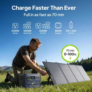 BLUETTI Elite 100 V2 AC:1800W. Batería LiFePO4 de 1024Wh. Entrada Solar: 1000W - 2/2