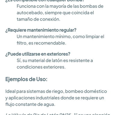 Válvula de pie Latón 1" - Filtro para bomba autocebante 🌐 - 6/6