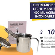 ESPUMADOR DE LECHE MANUAL 400 ML ACERO INOXIDABLE - Img 58022195