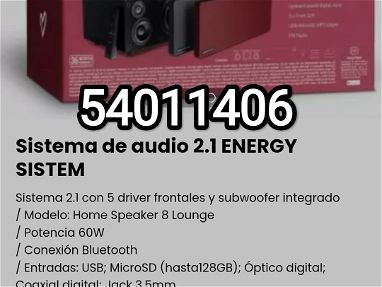 !!Sistema de audio 2.1 ENERGY SISTEM, con 5 driver frontales y subwoofer integrado/ Cine en casa!! - Img main-image-45425472