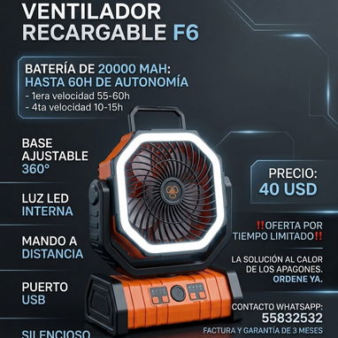 Ventilador recargable - Img 121307548