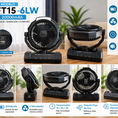 Ventilador recargable 20000mAh, 25000cup - 2/3