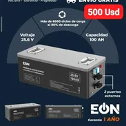 BATERÍA LifeP04 2560 Wh, 25.6v/100Ah, 2 puertos externos, Garantía de 1 Año, Entrega gratis para toda La Habana - Img 55334245