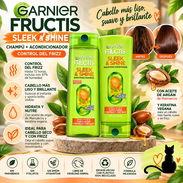 Champú y Acondicionador Garnier Fructis Sleek & Shine – Aceite de Argán | Cabello Seco y Frizz - Img 58093868