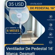 Ventilador de pedestal 16" pulgadas marca DESMATT - Img 55046142