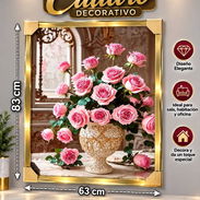 🌸 CUADRO DECORATIVO ! ✅ Diseño floral elegante y sofisticado. ✅ Hermoso marco dorado. ✅ Perfecto para regalar o decora - Img 58020539