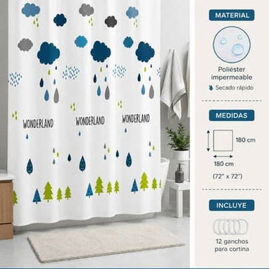 Cortina de Baño Impermeable – Diseño Exclusivo  💰10 usd  🚿 Dale un toque moderno y elegante a tu baño - 2/4