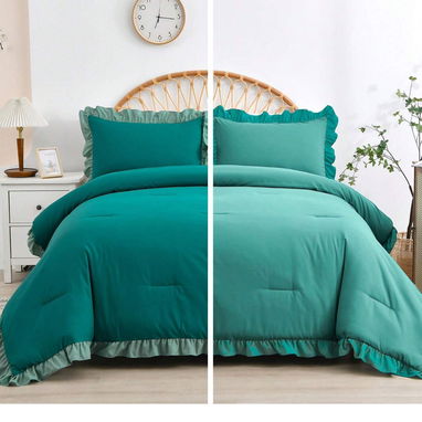 3 piezas Edredón Tamaño Queen King, Conjunto de ropa de cama estilo turquesa Edredón King - 3/3