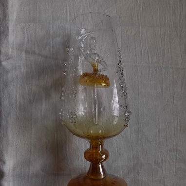 Copa de cristal soplado con bailarina Vintage Siglo pasado - Img 120410010