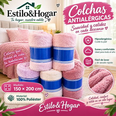 🥶Colchas antialergicas matrimoniales* Medida 150cmx200cm Precio 8 usd  EH - 4/5