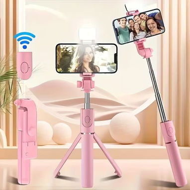 Selfie Stick Telescópico con Trípode, Luz Integrada y Control remoto. - Img 123313242