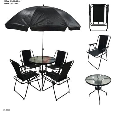 Conjunto de mesa 4 sillas y sombrilla 190 usd - Img 123064203