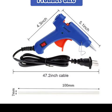 Pistola de silicona caliente para todos los problemas domésticos muy práctica y eficiente. Con 5 barras negras de 7mm. - Img 104495731