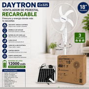 🌬️ VENTILADOR RECARGABLE DAYTRON 18” DE CORRIENTE Y SOLAR– COLOR BLANCO 🌬️ - Img 55474683