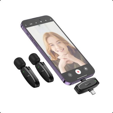 Micrófono inalámbrico digital Dual (Lightning/Type-C) black para iPhone y Android- Hoco L15 🌐 $12.75 - 2/6