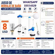 JUEGO DE HERRAJE DE BAÑO+LLAVE DE LAVAMANOS S.P.C, ENTREGA DE FACTURA, VARIEDAD DE COMBOS - Img 56946517