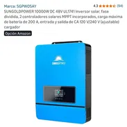 ⚡INVERSOR SOLAR SUNGOLDPOWER 10000W DC 48V 🧾 Garantía que es nueva en su caja, se comprueba su funcionamiento  🚛 Trans - Img 55734903