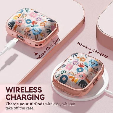 Funda floral para AirPods Pro 3 (2025) con soporte, llavero y kit de limpieza - Img 123367479
