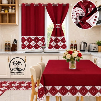 👑Juegos d cocina (excelente calidad) ✨mantel ✨dos alfombras ✨un juego d cortinas decorativas 💰 - Img 124275455