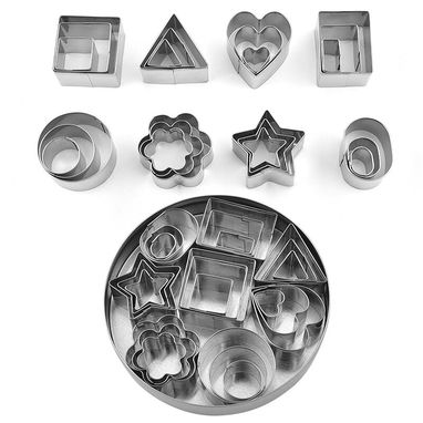 🍪 Juego cortadores galletas acero inoxidable 24 piezas ⭐❤️🌸🔺🔲 DIY repostería creativa cocina molde pastelería - Img 121949184