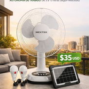 DE MESA CON PANEL SOLAR Y 2 BOMBILLOS / VENTILADOR RECARGABLE - Img 54926073