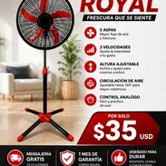 VENTILADOR DE PEDESTAL ROYAL 💨 Potencia y frescura al instante Ventilador estable, potente y ajustable con 5 aspas y 3 - Img 55397725