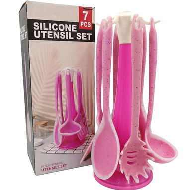 Set de 6 utensilios de silicona con base giratoria en 7600cup - 3/3