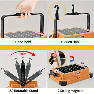 Luz de trabajo LED solar mejorada con gancho magnético - Img 125391804
