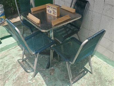 Venta de jgo de sillas de aluminio y suisa y mesa de avero inoxidable - Img main-image-45684965