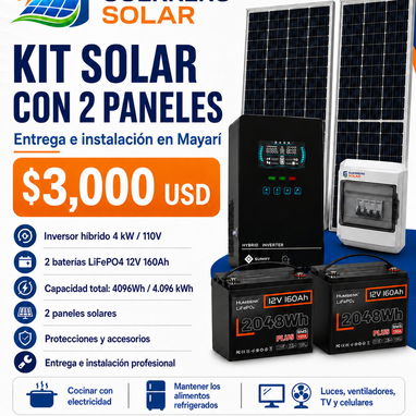 Kit Solar con 2 Paneles en Mayarí – Instalación Incluida - Img 127162036