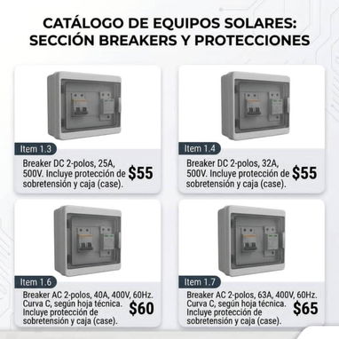Paneles y montaje  Cables y accesorios  Inversor y baterías  Brakers y protecciones - 3/3