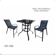 📢 Juegos de muebles para terraza, mesa con superficie de cristal + 2 sillas incluidas. Importados - Img 56959777