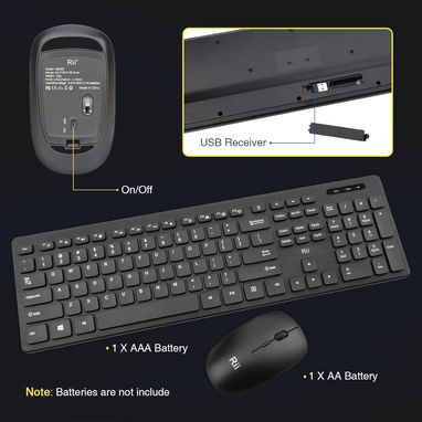 combo kit Mouse | Raton y Teclado juego Inalambrico Wireless + - Img 110910033