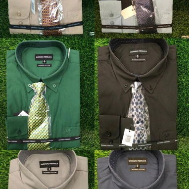 Ropa.para hombres y Camisas mangas largas con corbata 20USD o 14000mn  Tallas hoy. Revisa y apúrate. 📞 56249037 - 3/3