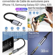 Adaptador USB tipo C a Aux de 3.5mm iPhone 15 Samsung Galaxy S21 Ultra S20 - Img 45707731