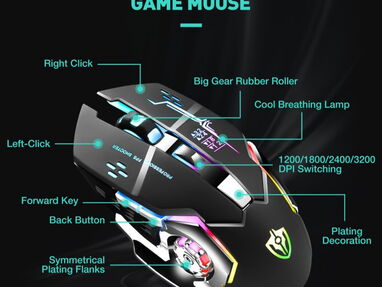 Mouse Gamer SHIPADOO de 6 botones, luces RGB y cable enmallado....Ver fotos....59201354 - Img 60276939