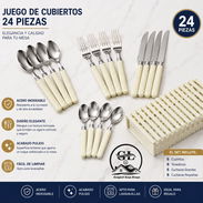 👑Cubiertos de 24 Piezas  ✨Cabo Plástico ✨Escurridor  💰9500 - Img 56322458