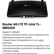 Router 4G LTE TP-Link TL-MR6400. Nuevo en caja - Img 51791690