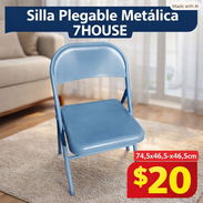 Silla Plegable Metalica Gris 74,5x46,5x46,5cm 7HOUSE precio 20 usd - Img 58060091