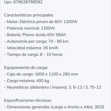 TRICICLO ELÉCTRICO  MARCA : IZUKI - 4/7