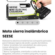 Moto sierra inalámbrica SEESE. Batería: incluye 2 baterías de 21V, con autonomía de hasta 80 minutos - Img 56759161