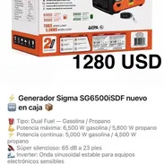 Generador Sigma SG6500iSDF DualFuel Inverter 6500W - Img 57058226